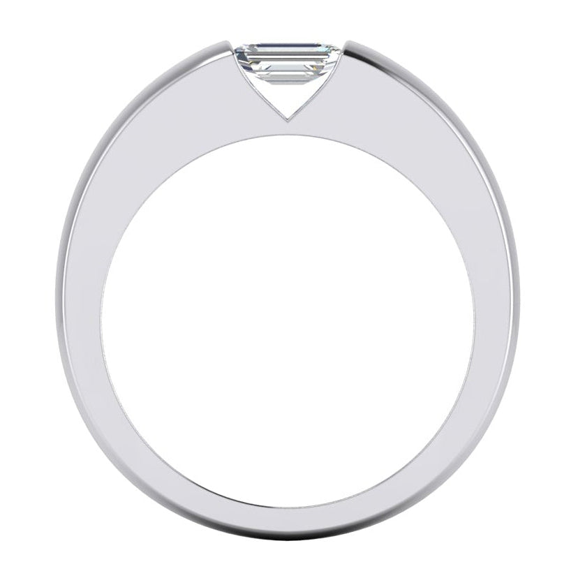Bar Set Emerald Diamond Men's Ring