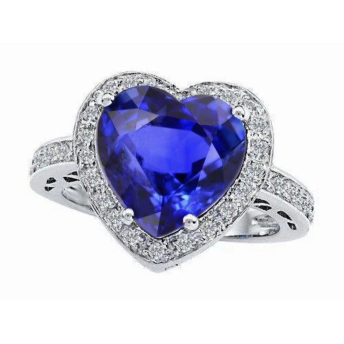 Beautiful Sapphire Natural Earth Mined Diamond Ring Gold Wedding Jewelry 2.50 Carats
