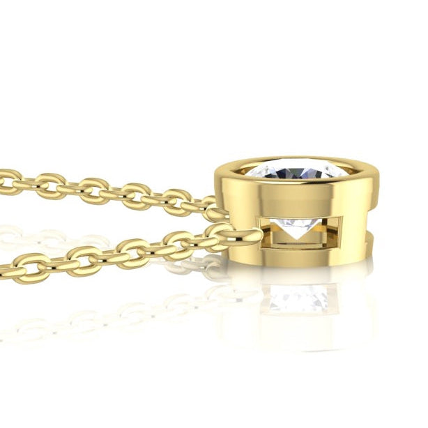 Bezel Diamond Round Pendant