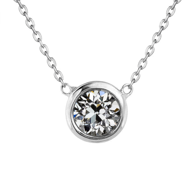 Bezel Set Old Miner Diamond Pendant 1.50 Carats