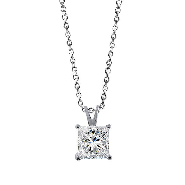 Big Lab Grown Diamond Pendant Necklace 3 Carat Gorgeous White Gold 14K Jewelry