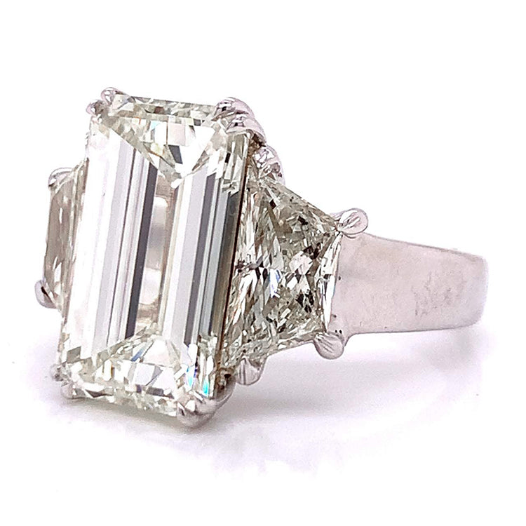 Big Emerald Trapezoid Ring Ladies Jewelry