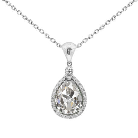 natural round diamond 1.50ct pendant front view