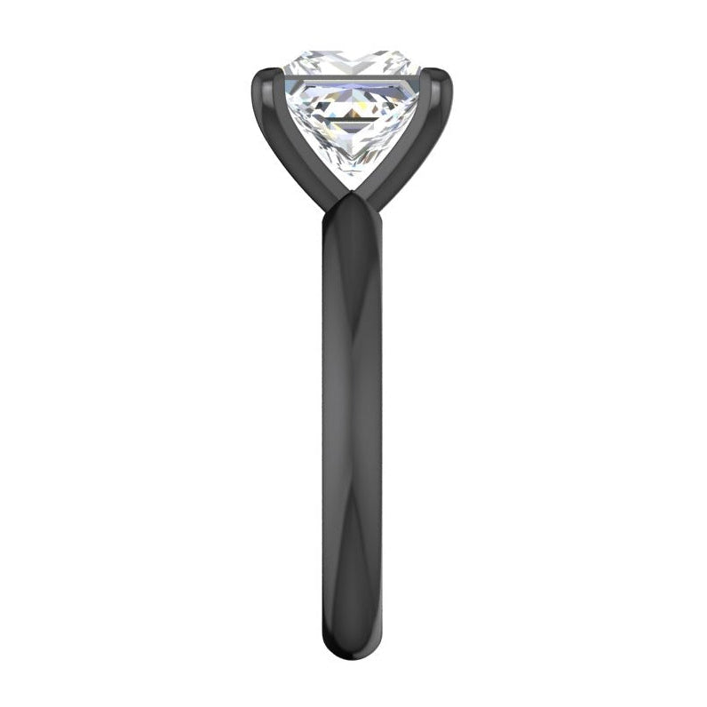 Black Gold Princess Huge Lab Grown Diamond Solitaire Ring 8 Carats