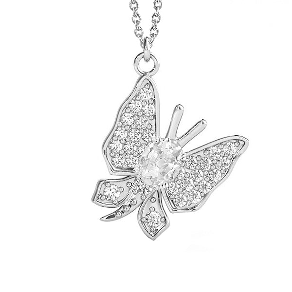 natural round diamond 2.50ct pendant front view