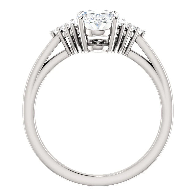 Cathedral Setting Diamond Engagement Ring 2.20 Carats Women Jewelry