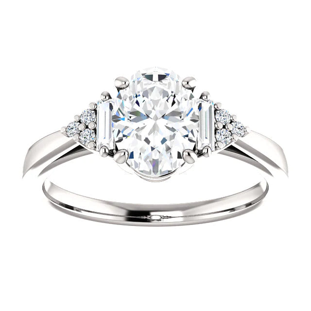 Cathedral Setting Diamond Engagement Ring 2.20
