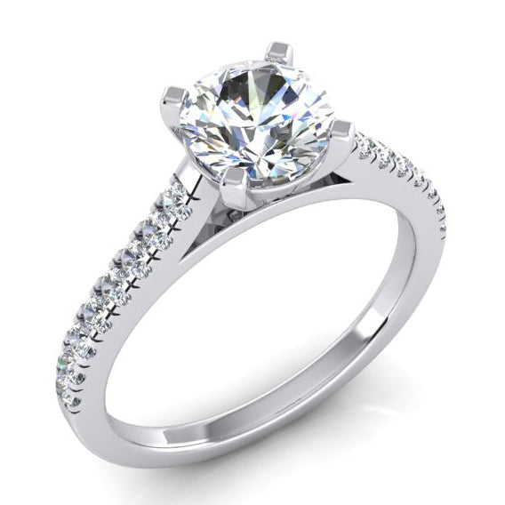 1.50 Carats Solitaire Ring With Accents