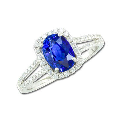 Ceylon Sapphire New High Quality Anniversary Ring White Gold