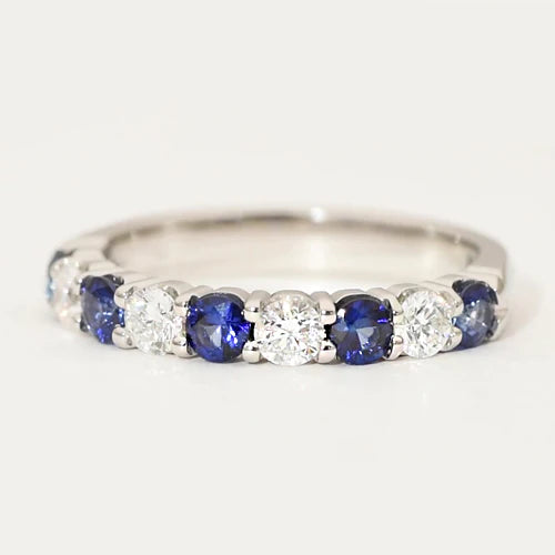 Comfort Fit Sapphire & Diamond Band 2.75
