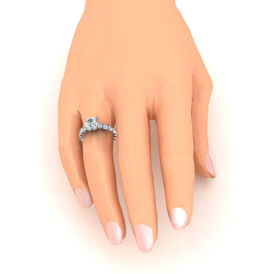 Cushion Anniversary Band Ring 4 Ct. Gold Ladies Jewelry