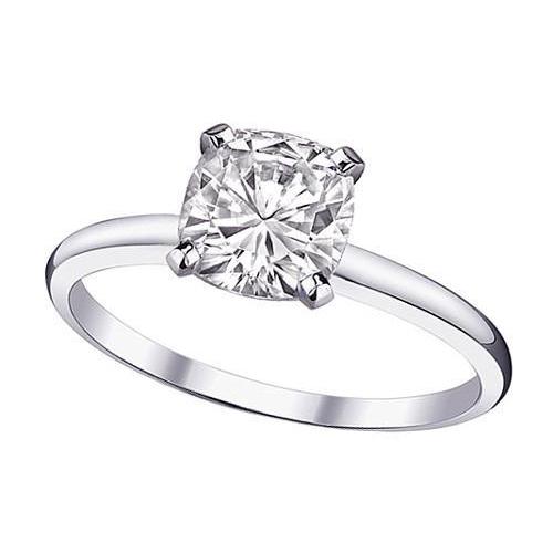 natural cushion diamond 2ct ring front view