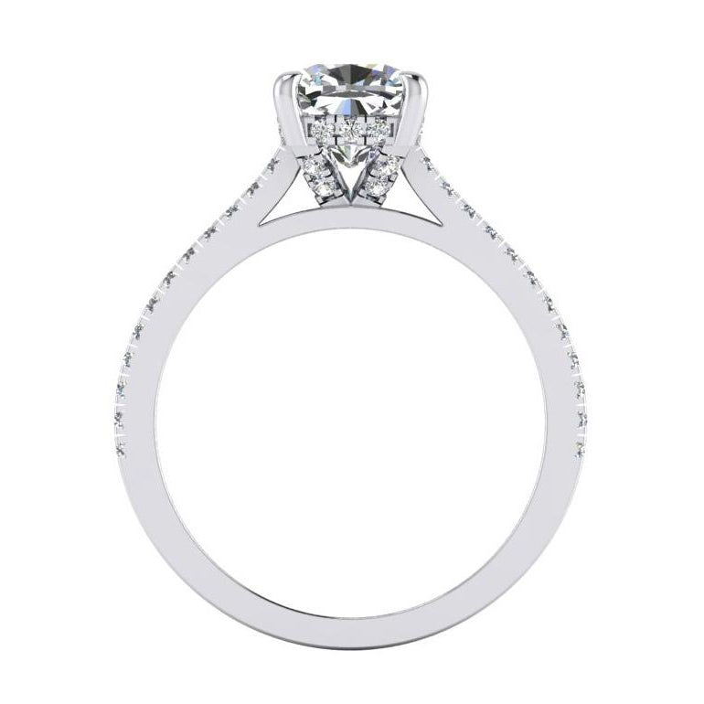 Lady’s Sparkling Unique Engagement White Gold Anniversary Ring Cushion Old Cut Diamond Engagement Ring