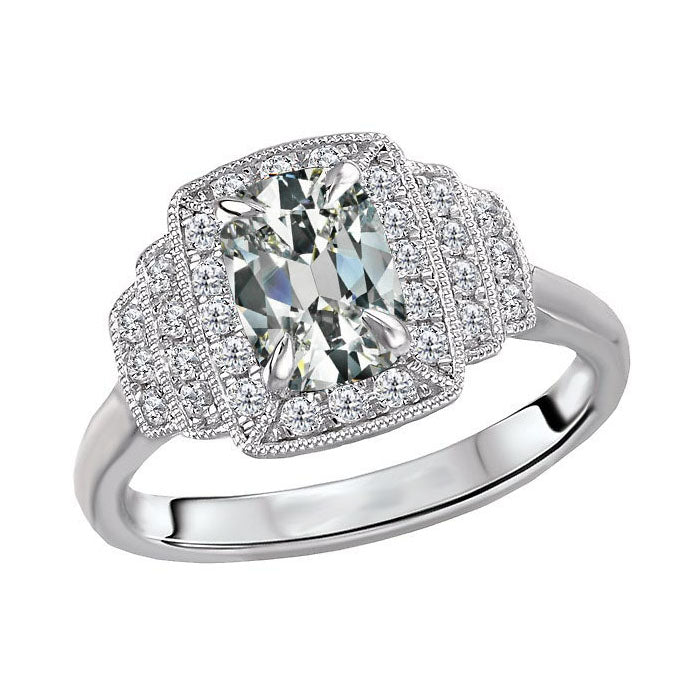 natural round diamond 4ct ring front view