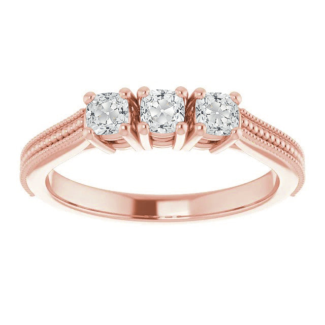 Old Miner Diamond Ring 3 Stone Gold