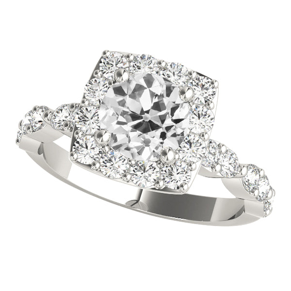 Diamond Anniversary Ring Halo Round Old Miner Jewelry