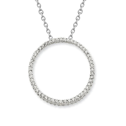 Genuine Natural Earth Mined Diamond Circle Pendant 3.45 Carats 14K White Gold
