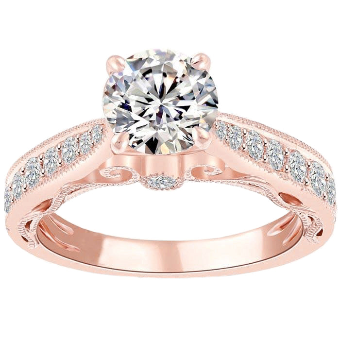 Real Natural Earth Mined Diamond Engagement Ring 3.40 Carats New 14K Rose Gold