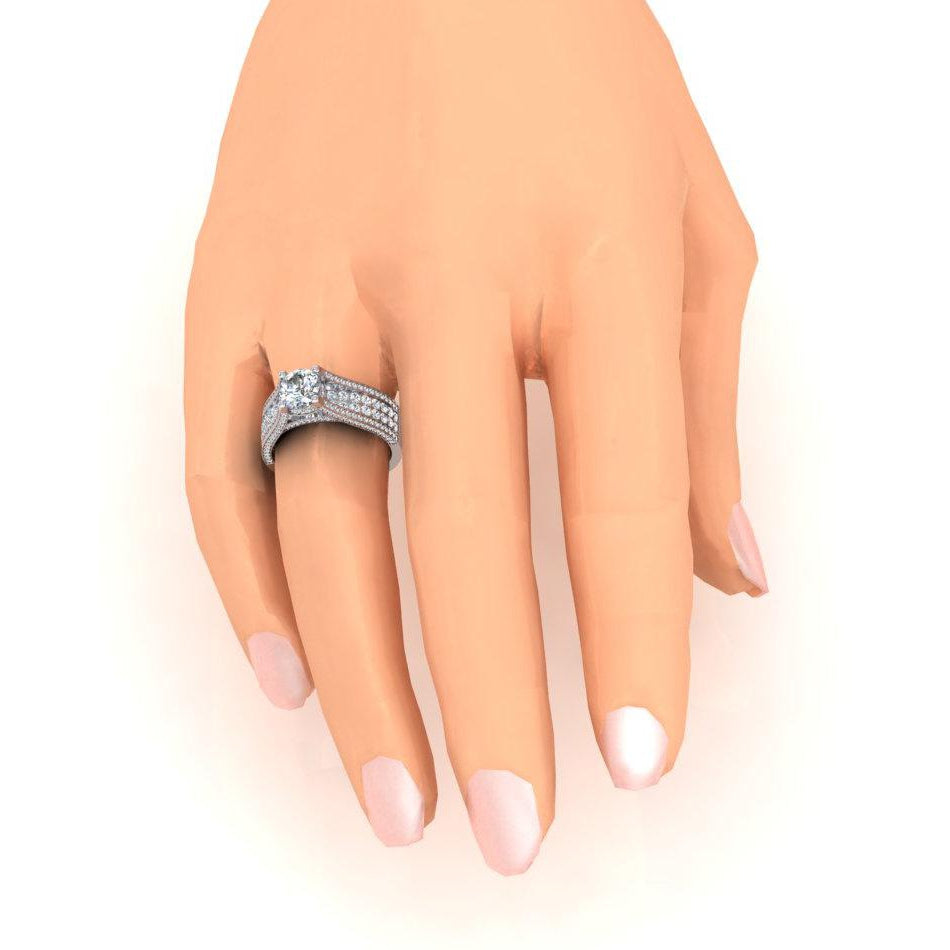 Real 4 Carats Ladies Natural Earth Mined Diamond Engagement Ring Gold 14K