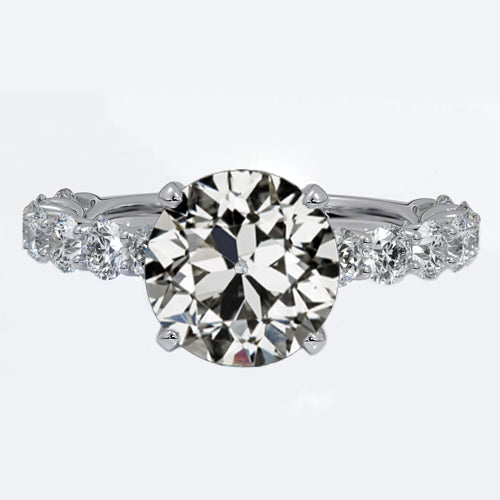 Diamond Old Cut Anniversary Ring With Accents Prong Set