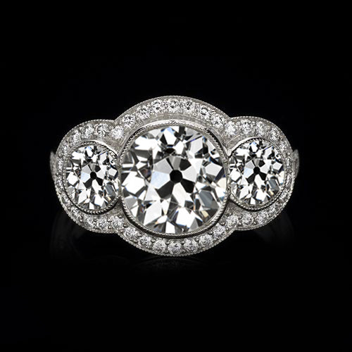 natural round diamond 3ct watch front view