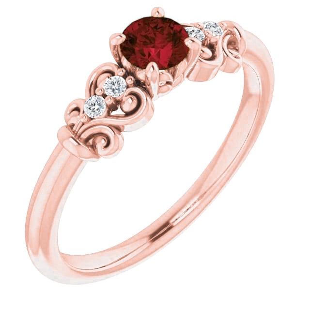 Ladies Style Amazing Diamond Burma Ruby Antique