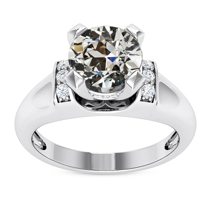 Diamond Round Old Mine Cut Fancy Ring