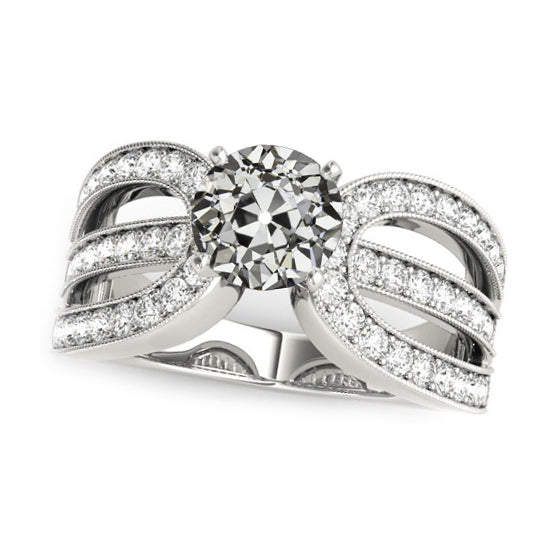 Antique style elegant wedding ring Diamond Old Miner Lady's Ring