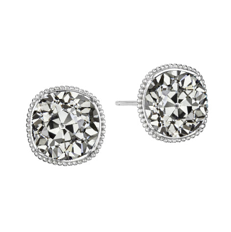 Diamond Round Old Miner Stud Earrings Beaded Style 3 Carats