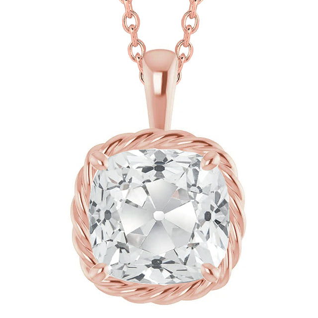 Diamond Solitaire Pendant Slide Cushion Old Miner