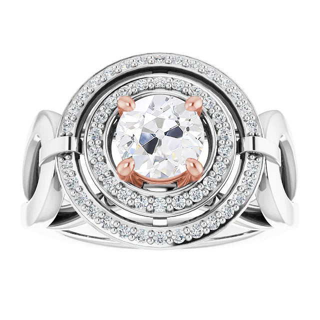 Halo Old Miner Diamond Ring Prong Set