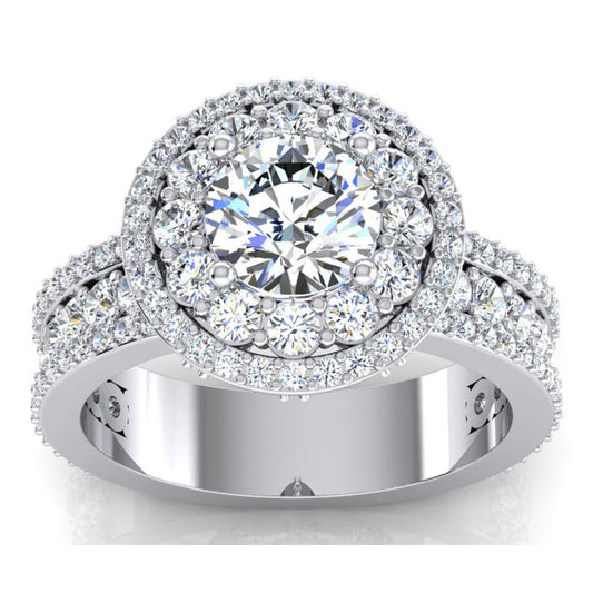 Double Halo Diamond Ring