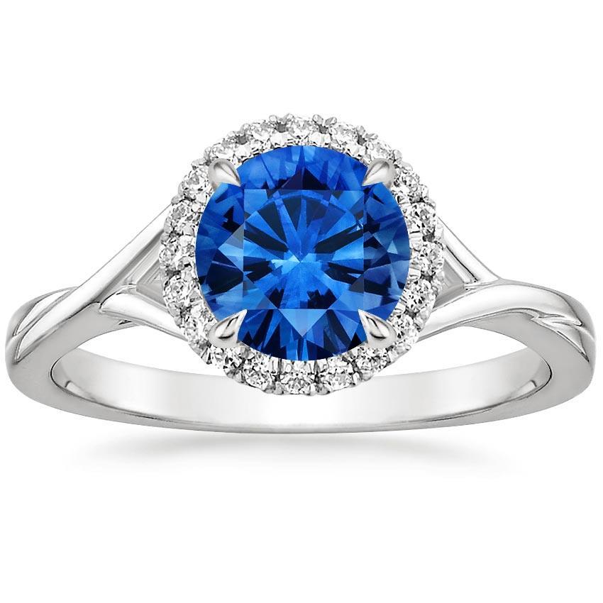 Eagle Claws Blue Sapphire And Diamond Ring s White Gold