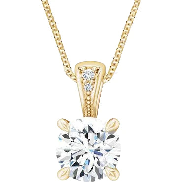 Eagle Claws Diamond Pendant Necklace With Chain Sparkling Yellow Gold