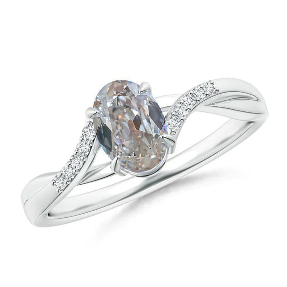 Eagle Claws Oval Anniversary Ring Old European Diamond 2.50 Ct Jewelry