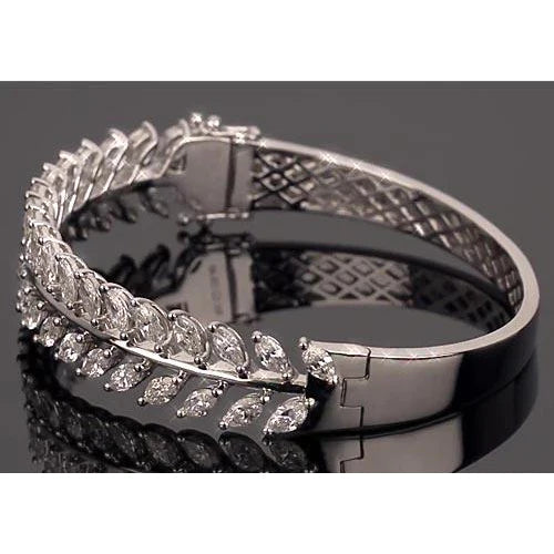 Elegant Custom Jewelry Women Diamond Bangle Marquise