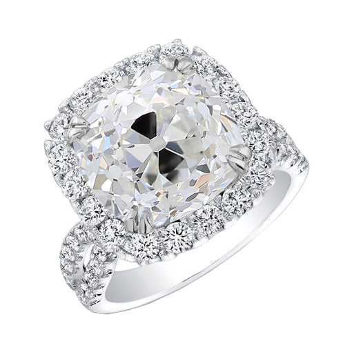 Engagement Halo Ring Old Miner Diamond