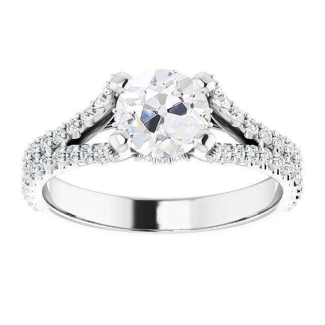 Engagement Ring Old Mine Cut Diamond