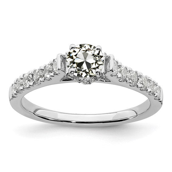 Engagement Ring Round Old Miner Diamond
