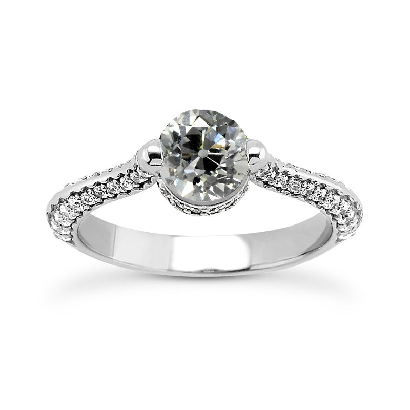 Princess Cut Engagement Ring With Accents Old Miner Diamond