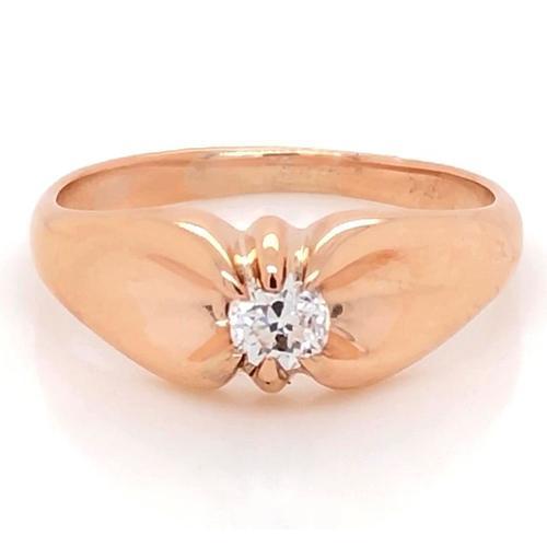 Engagement Ring 1 Carat Claw Prong Setting Rose Gold 14K Mined Diamond Mens Ring