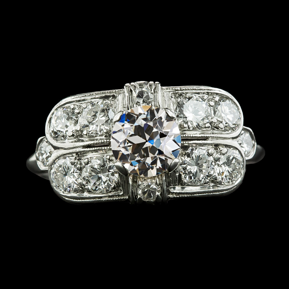 Women's Fancy Antique Anniversary Ring Round Old Mine Cut