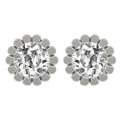 natural round diamond 3.50ct earring front view