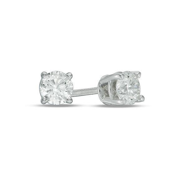natural round diamond 2.00ct earring front view