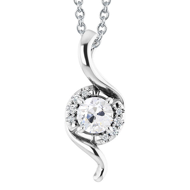 Gold Diamond Pendant Old Miner Cut