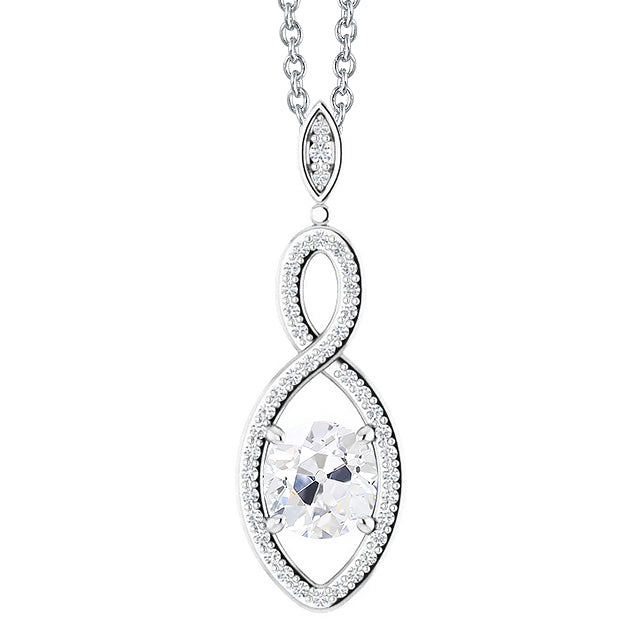 Diamond Pendant Round Old Cut Prong Set