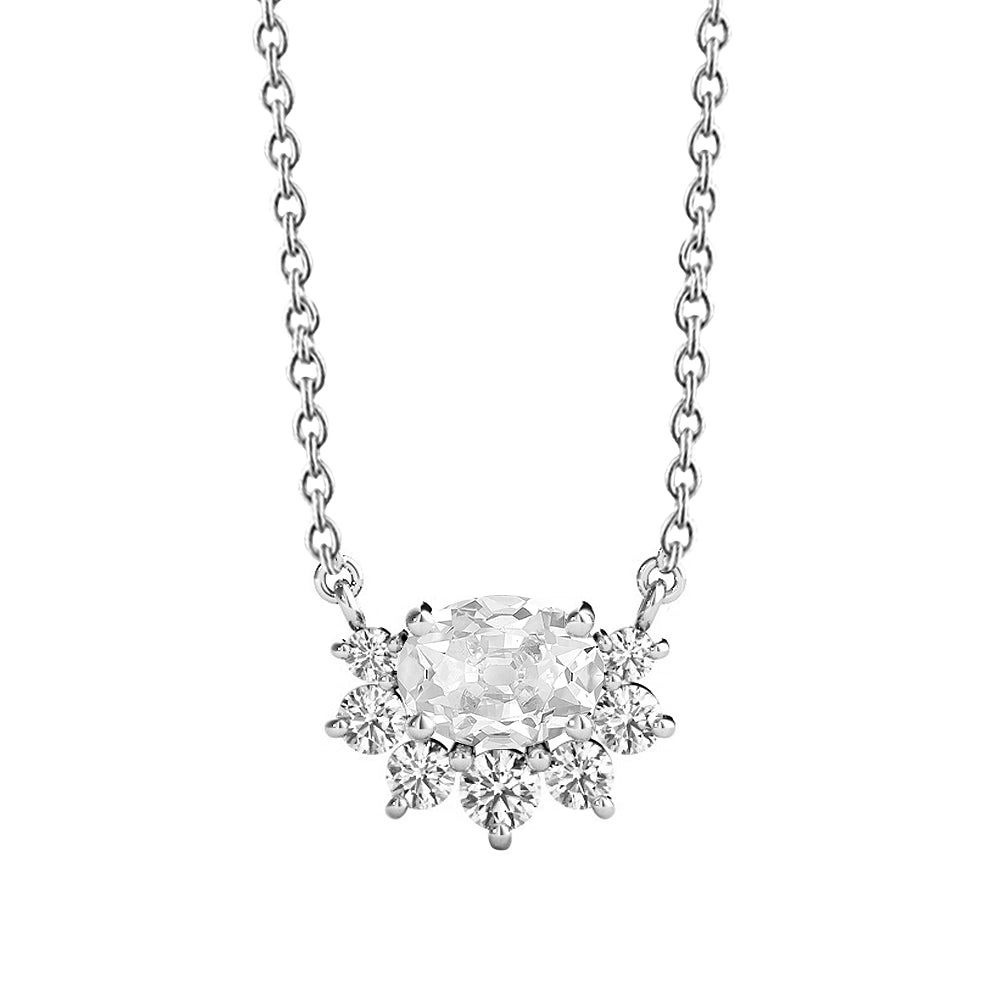 Gold Diamond Pendant Old Miner Prong Set