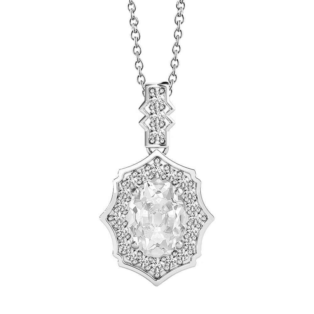 Gold Halo Diamond Pendant Old Miner