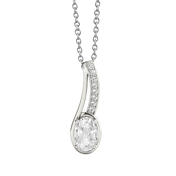 natural round diamond 2ct pendant front view