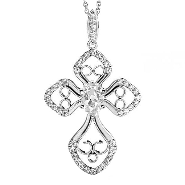 natural round diamond 2.50ct pendant front view